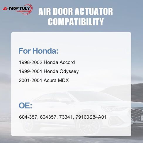 HVAC Blend Door Actuator, Fits for 1998-2002 Honda Accord, 1999-2001 Odyssey, 2001 Acura MDX, Main, Temperature, Heater Air Door Actuator Motor Replace# 604-357, 79160S84A01 in Saudi Arabia