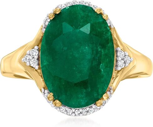Ross-Simons 4.80 Carat Emerald Ring With Diamonds in 18kt Gold Over Sterling in Saudi Arabia