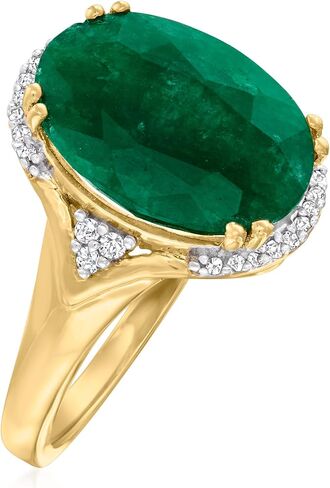 Ross-Simons 4.80 Carat Emerald Ring With Diamonds in 18kt Gold Over Sterling in Saudi Arabia