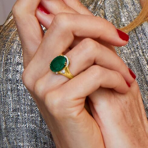 Ross-Simons 4.80 Carat Emerald Ring With Diamonds in 18kt Gold Over Sterling in Saudi Arabia