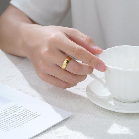 Gold Silver 2mm 4mm 6mm 8mm 10mm Titanium Ring Wedding Band Ring for Men Women | Plain Dome High Polished Wedding Band Comfort Fit Size 5-15 in Saudi Arabia