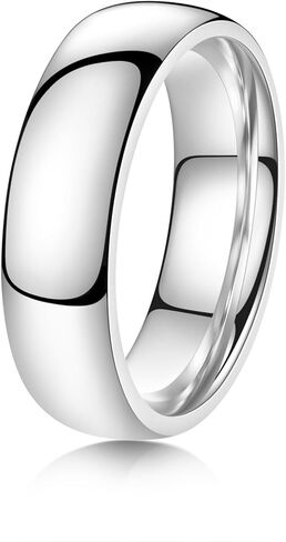 Gold Silver 2mm 4mm 6mm 8mm 10mm Titanium Ring Wedding Band Ring for Men Women | Plain Dome High Polished Wedding Band Comfort Fit Size 5-15 in Saudi Arabia