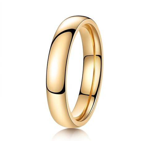Gold Silver 2mm 4mm 6mm 8mm 10mm Titanium Ring Wedding Band Ring for Men Women | Plain Dome High Polished Wedding Band Comfort Fit Size 5-15 in Saudi Arabia