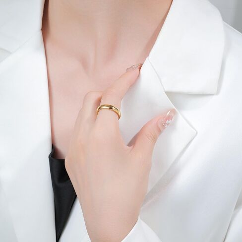 Gold Silver 2mm 4mm 6mm 8mm 10mm Titanium Ring Wedding Band Ring for Men Women | Plain Dome High Polished Wedding Band Comfort Fit Size 5-15 in Saudi Arabia