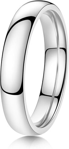 Gold Silver 2mm 4mm 6mm 8mm 10mm Titanium Ring Wedding Band Ring for Men Women | Plain Dome High Polished Wedding Band Comfort Fit Size 5-15 in Saudi Arabia