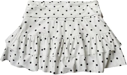 Milumia Women's Polka Dots Tiered Layered Mini Skirt Low Waist Short Ruffle Skirts in Saudi Arabia