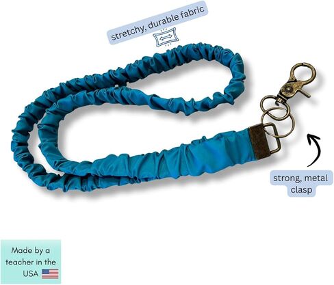 Scrunchie Lanyards for ID Badges and Keys, Cute Teacher Lanyard for Women, Nurses or Cruise, Stretchy Retractable Lanyard in Saudi Arabia