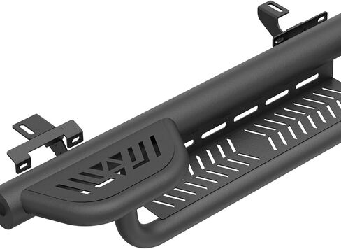 Three Raised Steps Running Boards (Wheel to Wheel Side Steps) Compatible with 2020 2021 2022 2023 2024 2025 Jeep Gladiator JT 4 Door, Bed Access Nerf Bars, Bolt-on Rock Sliders Rail in Saudi Arabia