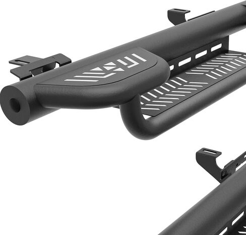 Three Raised Steps Running Boards (Wheel to Wheel Side Steps) Compatible with 2020 2021 2022 2023 2024 2025 Jeep Gladiator JT 4 Door, Bed Access Nerf Bars, Bolt-on Rock Sliders Rail in Saudi Arabia