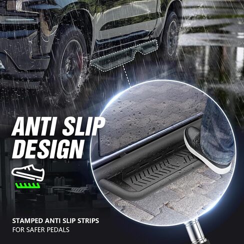 Crew Cab Running Board Side Steps Compatible for 2004-2025 Nissan Titan (Excludes 2016 Model) & Nissan Titan XD 2016-2025 Model CrewCab, Two Stair Design Bolt-on Side Rail Nerf Bar (Star Logo) in Saudi Arabia