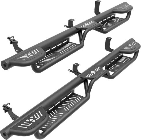 Three Raised Steps SuperCab Running Boards Compatible with 1999-2016 Ford F250 F350 Super/Extended Cab (2 Full Front & 2 Narrower Rear Doors) Side Steps, Nerf Bar Rock Slider Side Rails in Saudi Arabia
