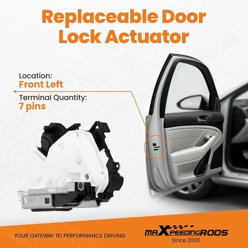 maXpeedingrods Front Left Door Lock Actuator, for Volkswagen Golf MK6/MK7 2012-2017, Jetta MK6 2011-2017, Passat 2012-2015, Beetle Cabrio, E-Golf, Golf Variant, 5K1837015/E, 6RD837015/A in Saudi Arabia