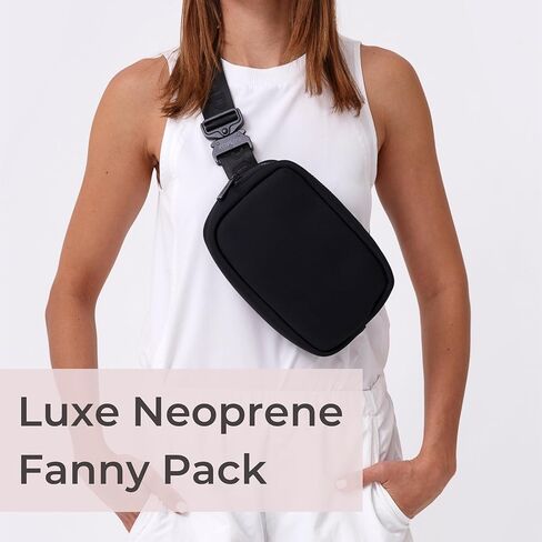 Everyday Fanny Pack Taupe - حقائب حزام كروس متعددة الاستخدامات، حقائب حبال من النيوبرين مقاومة للماء، حقائب خصر عصرية للسفر والاستخدام اليومي in Kuwait