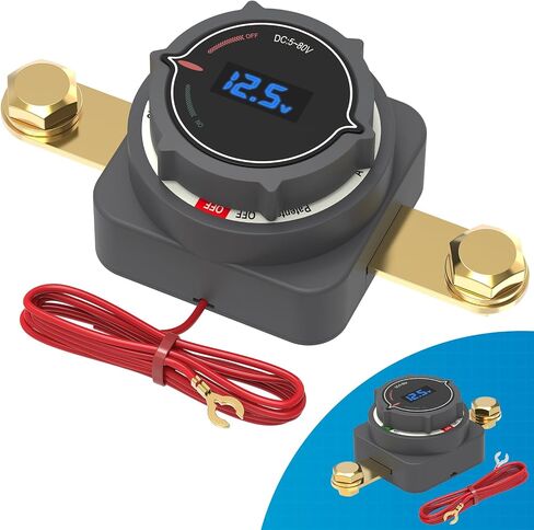 Battery Disconnect Switch with Digital Voltage Display, Malictele On/Off DC 5-80V 250A Top Post Master Kill Switch Waterproof Power Cut Isolator for Car, Truck, RV, Marine Boat, Camper & Trailer in Kuwait