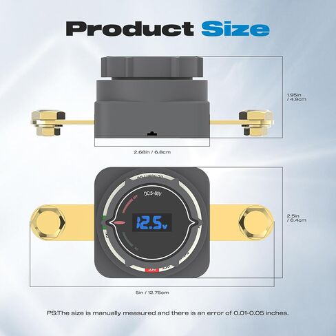 Battery Disconnect Switch with Digital Voltage Display, Malictele On/Off DC 5-80V 250A Top Post Master Kill Switch Waterproof Power Cut Isolator for Car, Truck, RV, Marine Boat, Camper & Trailer in Kuwait