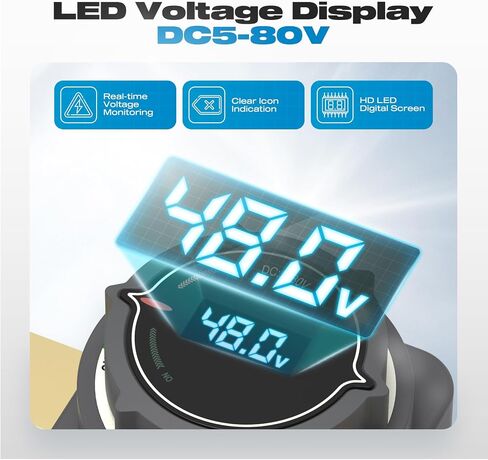 Battery Disconnect Switch with Digital Voltage Display, Malictele On/Off DC 5-80V 250A Top Post Master Kill Switch Waterproof Power Cut Isolator for Car, Truck, RV, Marine Boat, Camper & Trailer in Kuwait