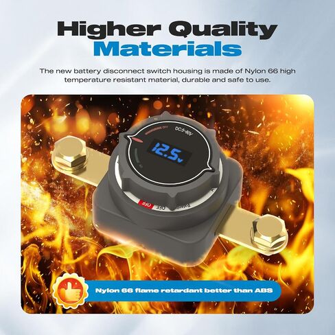 Battery Disconnect Switch with Digital Voltage Display, Malictele On/Off DC 5-80V 250A Top Post Master Kill Switch Waterproof Power Cut Isolator for Car, Truck, RV, Marine Boat, Camper & Trailer in Kuwait