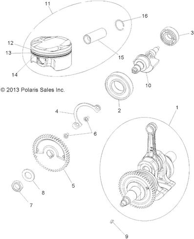 Polaris Ranger Piston Assembly, 78 mm, Genuine OEM Part 3022533, Qty 1 in Saudi Arabia