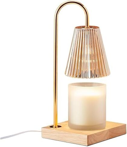 Mikasa Amber Glass Shade Electric Candle Warmer Lamp for Scented Candles, Dimmable Wax Warmer, 5.9x5.9x13.8 Inch in Saudi Arabia