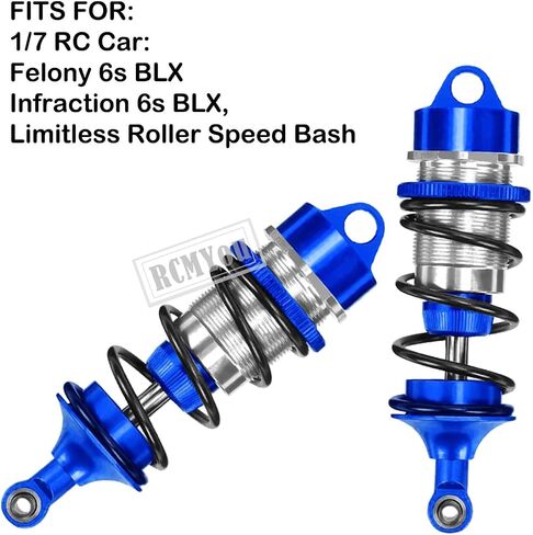 Shock Absorber Upgrades for ARRMA 1/7 Felony 6S BLX,Infraction 6S BLX,Limitless Roller Speed Bash,4Pcs Front Rear RC Shocks Damper Parts,Adjustable Hop Ups,Replace #ARA330627,Black in Saudi Arabia