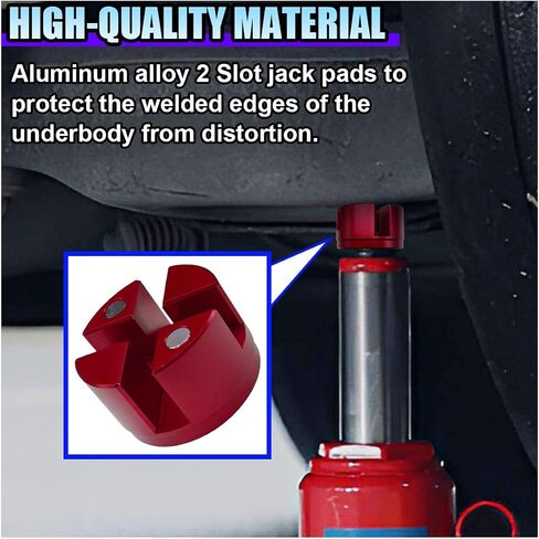 Universal Magnetic Jack Pad, Jack Pad Slotted Bracket Frame Rail Protector Aluminum Grooved Jack Puck Adapter - 50 mm in Diameter, Cross Beam Weld Side Support Block for Most Vehicles (Blue) in Saudi Arabia