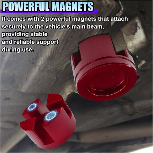 Universal Magnetic Jack Pad, Jack Pad Slotted Bracket Frame Rail Protector Aluminum Grooved Jack Puck Adapter - 50 mm in Diameter, Cross Beam Weld Side Support Block for Most Vehicles (Blue) in Saudi Arabia