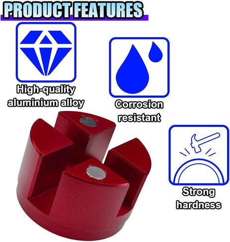 Universal Magnetic Jack Pad, Jack Pad Slotted Bracket Frame Rail Protector Aluminum Grooved Jack Puck Adapter - 50 mm in Diameter, Cross Beam Weld Side Support Block for Most Vehicles (Blue) in Saudi Arabia