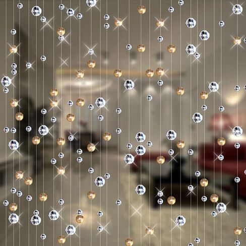 FMURY Crystal Glass Bead Curtain Indoor Home Decoration Wedding Backdrop Decoration Supplies(D,5 Strings 150cm) in Saudi Arabia