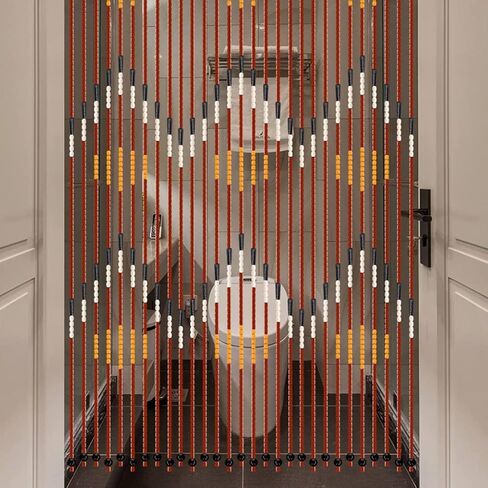 FMURY Wood Bead Curtain Retro String Door Curtains Handmade Wooden Blinds Fly Screen Porch Bedroom Divider 90x195cm in Saudi Arabia