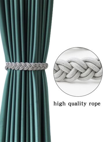 FMURY Handwork Woven Cotton Magnet Curtain Tieback Buckle Curtain Holder Drapery Home Decoration Creative Decorative(OneColor) in Saudi Arabia