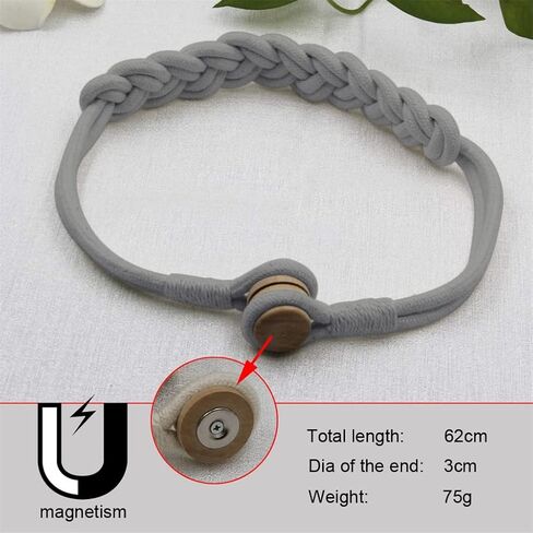 FMURY Handwork Woven Cotton Magnet Curtain Tieback Buckle Curtain Holder Drapery Home Decoration Creative Decorative(OneColor) in Saudi Arabia