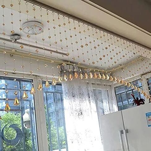 FMURY Curtains Window Blinds Living Room Door Vertical Glass Beads String Tassel Wedding Divider Panel(Gray) in Saudi Arabia