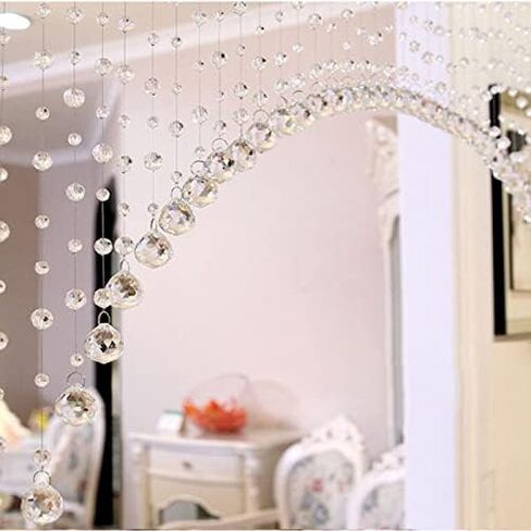 FMURY Curtains Window Blinds Living Room Door Vertical Glass Beads String Tassel Wedding Divider Panel(Gray) in Saudi Arabia