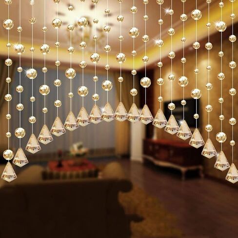 FMURY Curtains Window Blinds Living Room Door Vertical Glass Beads String Tassel Wedding Divider Panel(Gray) in Saudi Arabia