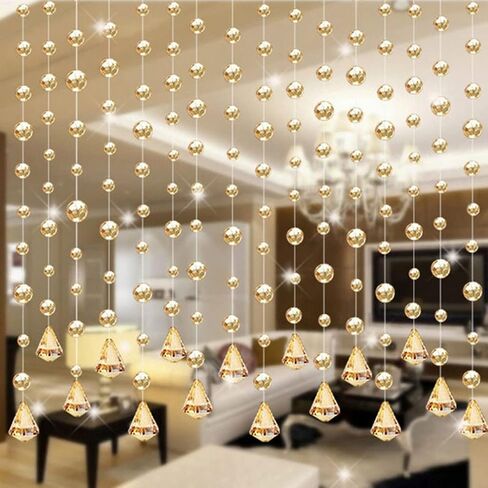 FMURY Curtains Window Blinds Living Room Door Vertical Glass Beads String Tassel Wedding Divider Panel(Gray) in Saudi Arabia