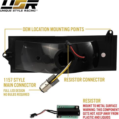 USR 84-96 XJ SUV Turn Signal Light – Front Signal Lamps (Left + Right) Pair - Compatible with 1984-1996 Jeep Cherokee / 1986-1992 Comanche All Models (BLACK HOUSING w/LED AMBER-WHITE DRL SWITCHBACK) in Saudi Arabia
