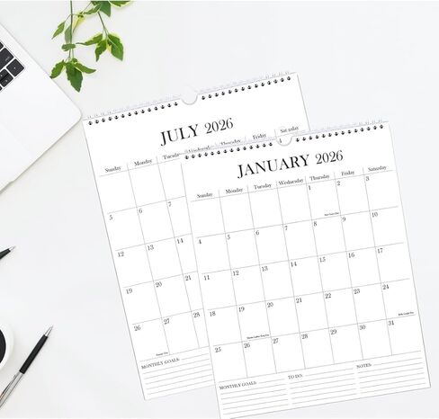 التقويم 2025-2026 - تقويم حائط لمدة 18 شهرًا من يناير 2025 إلى يونيو 2026، 2025-2026 مخطط تقويم معلق على الحائط مع ورق سميك، 12 بوصة × 14.5 بوصة، تقويم عمودي، أخضر in Kuwait