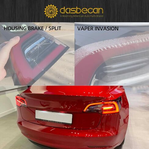 Dasbecan 3Pin Passenger Side Rear Tail Light Compatible With 2017-2023 Tesla Model 3 Outer Right Side Brake LED Tail Lamp Replaces# 1077398-00-G 1077398 (Red Signal) in Saudi Arabia
