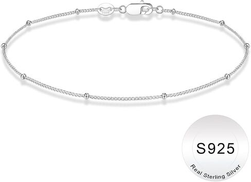سوار من الفضة الاسترليني IEFWELL S925 للنساء - أساور سلسلة من الخرز الصناعي مطلية بالذهب الحقيقي عيار 14 قيراط 6.5/7/7.5/8/8.5/9 بوصة سوار من الفضة الاسترليني هدايا مجوهرات للنساء in Kuwait