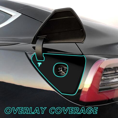 for 2020-2023 Tesla Model 3 / Model Y Charging Port Wrap Overlay (Carbon Fiber) in Saudi Arabia