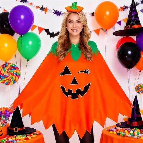 Halloween Costumes Women with Pumpkin Headband,Glow in the Dark Pumpkin Costume Women Adult in Saudi Arabia