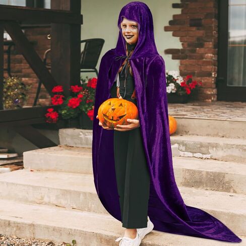 Toulite Halloween Costume for Women Purple Hooded Cloak Cape and Anime Cosplay Red Gems Waist Belt Costume Prop Accessories in Saudi Arabia