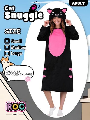 Animal Costume Hoodie Dress for Women - Plush, Loose & Relaxed Fit Costume with Hood & Tail for Halloween & Party in Kuwait