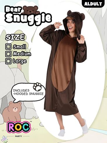 Animal Costume Hoodie Dress for Women - Plush, Loose & Relaxed Fit Costume with Hood & Tail for Halloween & Party in Kuwait