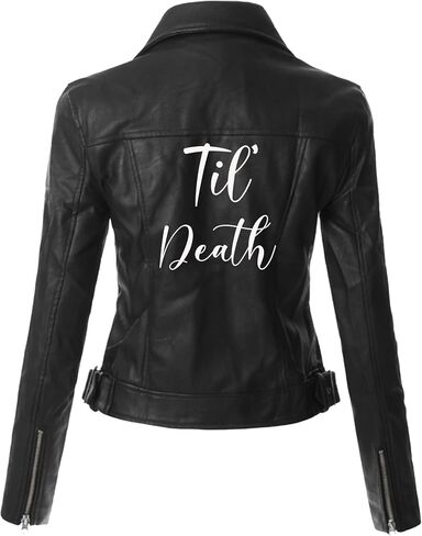 Til Death Leather Jacket, Bride to Be Wedding Moto Faux Leather Jacket for Her, Womens Bachelorette Jacket in Saudi Arabia