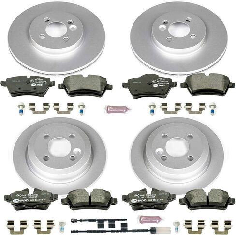 طقم فرامل إيقاف يورو أمامي وخلفي ESK6742 من Power Stop و1 أسلاك مستشعر أمامية و1 خلفية لميني كوبر 2012-2015 [نموذج محدد] in Kuwait