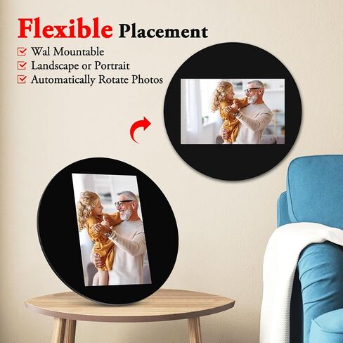 إطار صور رقمي، 15.6 بوصة 32 جيجابايت كبير إطار صور رقمي واي فاي إلكتروني، شاشة لمس 1920 * 1080 IPS FHD، عرض شرائح، تدوير تلقائي، مثبت على الحائط، سهل تحميل الصور ومقاطع الفيديو من تطبيق الهاتف in Kuwait