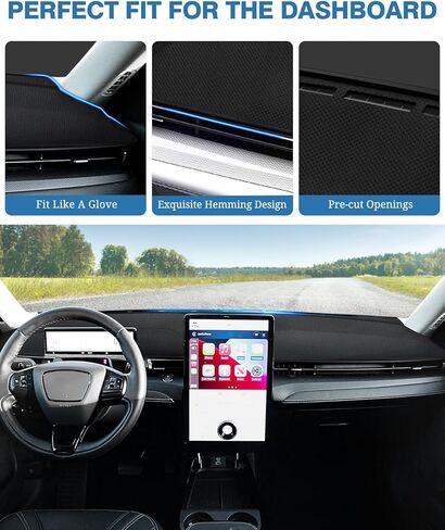 FIILINES Dash Cover for Mazda CX-5 CX5 2017-2024 (Without HUD), Dashboard Mat Cover Sunshade Nonslip Mesh Protector No Glare Accessories Dash Mat Black in Saudi Arabia