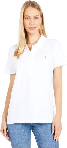 Tommy Hilfiger Women's Classic Short Sleeve Polo (Standard and Plus Size), White, XL in Saudi Arabia