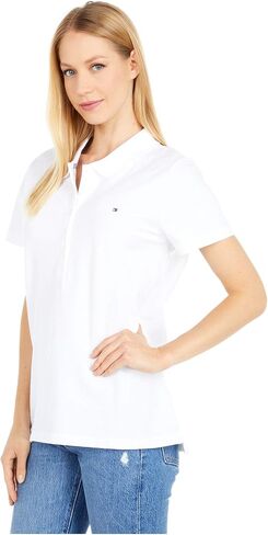 Tommy Hilfiger Women's Classic Short Sleeve Polo (Standard and Plus Size), White, XL in Saudi Arabia